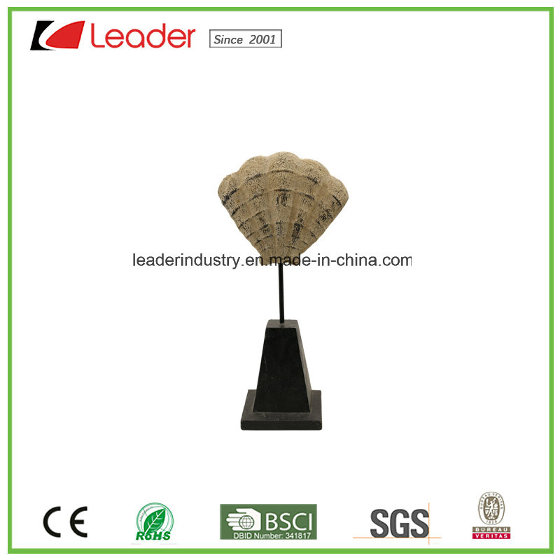 Polyresin Decorative Shell Figurine with a Black Base for Home Decoration