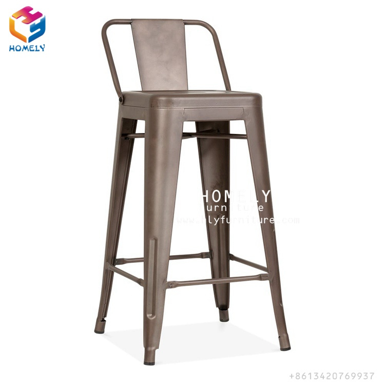 Vintage Industrial Steel Bar Stool Low Back Tolix Bar Chair