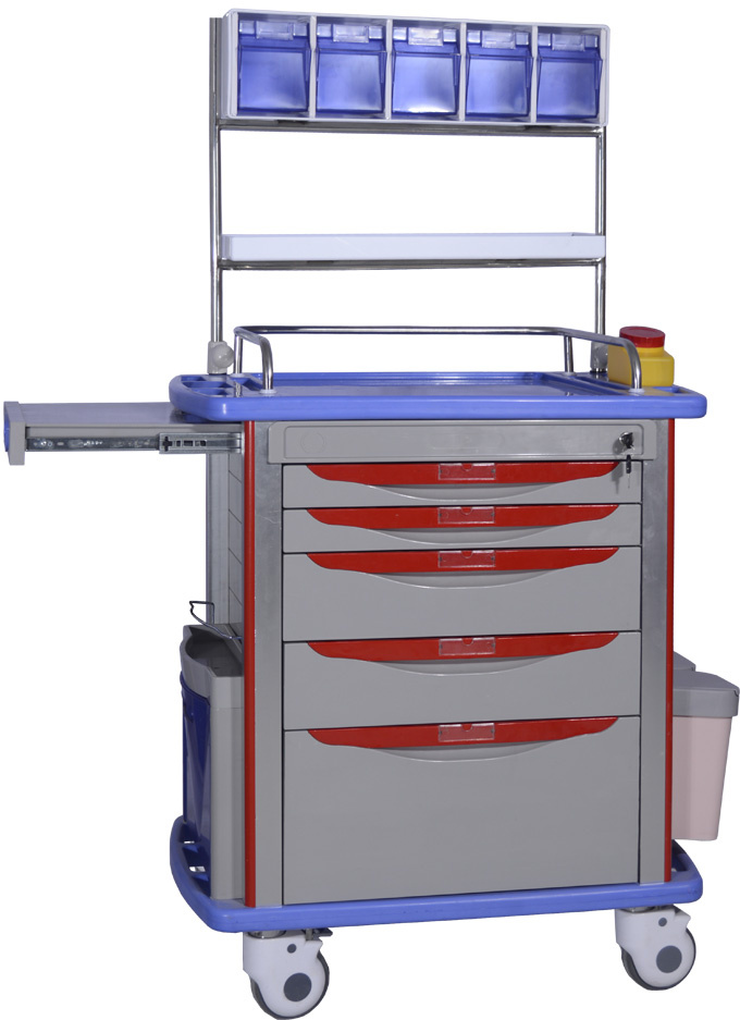 Emergency Trolley First-Aid Mobile Cart Hospital Trolley