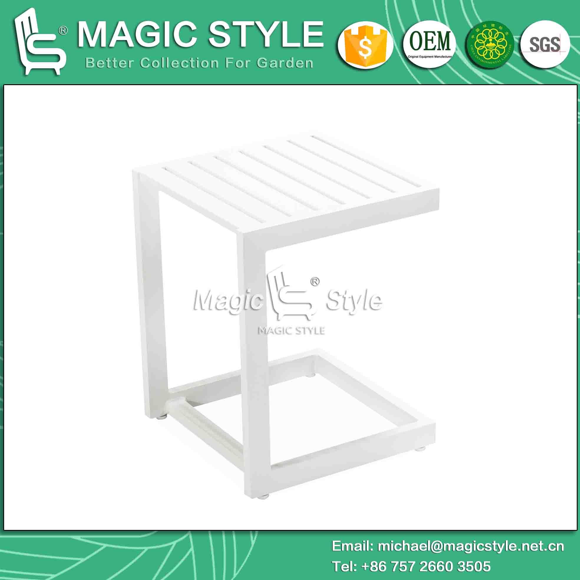 Outdoor Aluminum Side Table Garden Coffee Table Aluminum Coffee Table Square Tea Table Modern Side Table