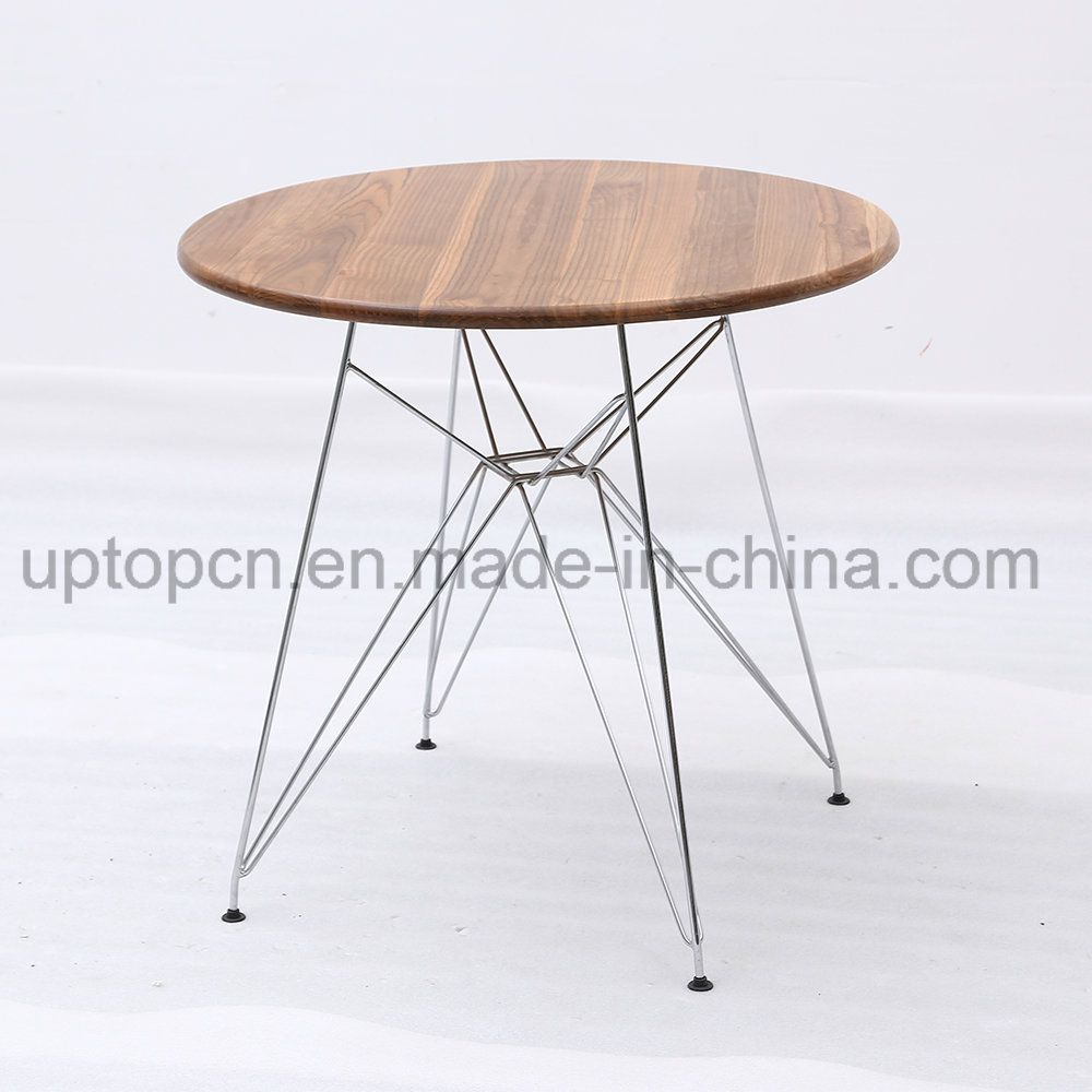 Restaurant Table with Chrome Steel and Wooden Top (SP-RT570)