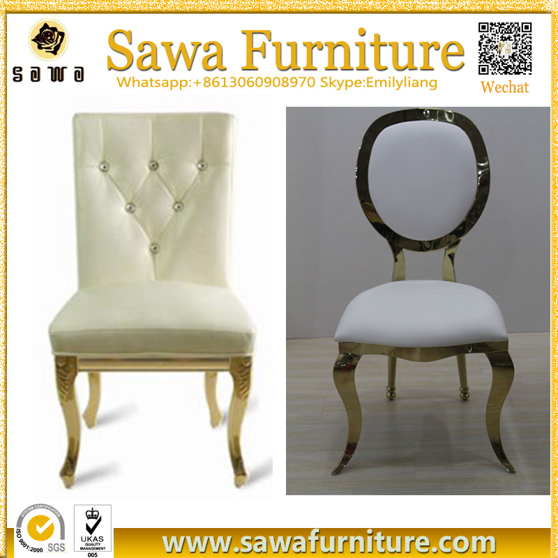 Low Price Wedding Stainless Steel Chair with Oval Back