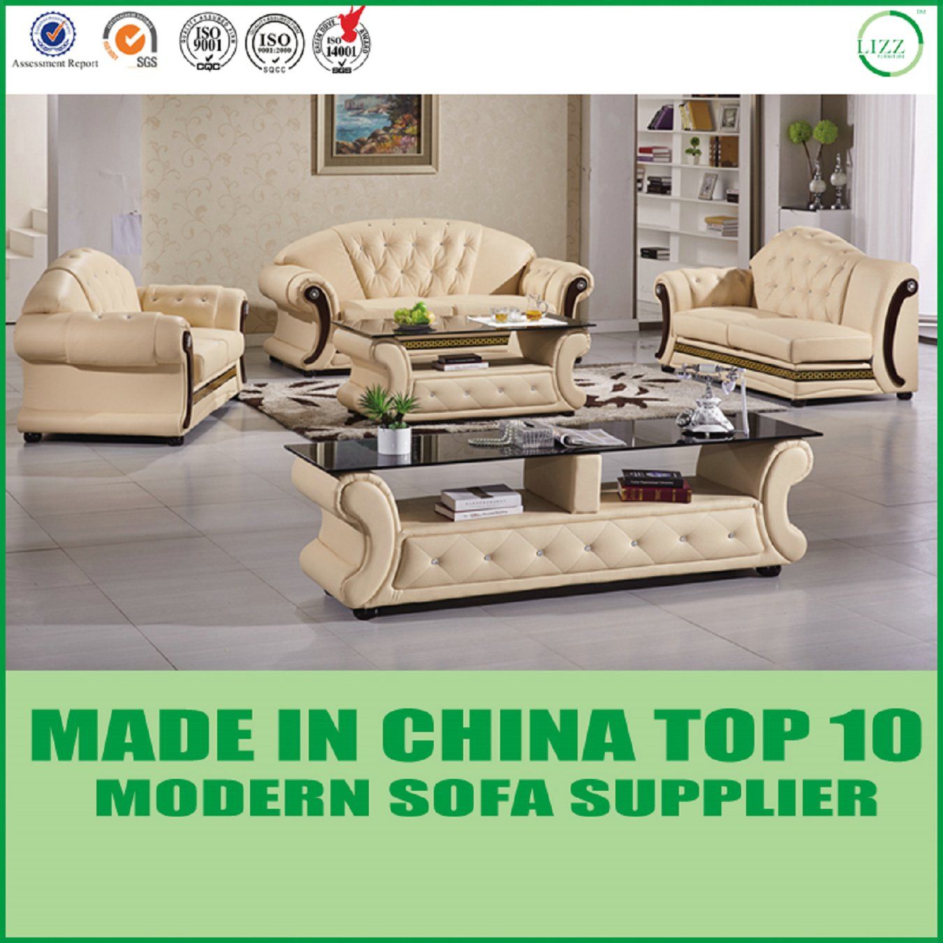 Modern Living Room Sectional Sofa Leather Sofa