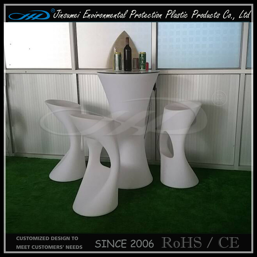 Rotational Molding Plastic Furniture LED Bar Chair