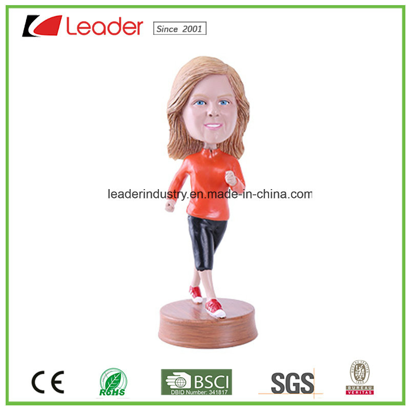 Resin Customized Bobblehead Lady Figurine for Home Decoration and Promotional Gifts