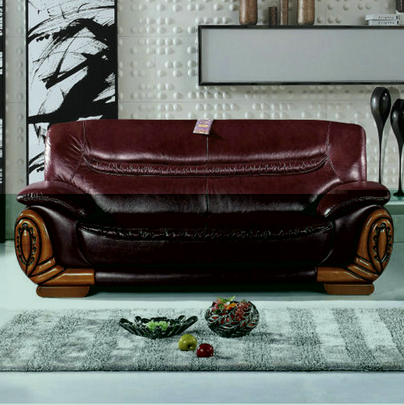 Hot Sell Factory Price Office Furniture Genuine Leather Sofa (2109)