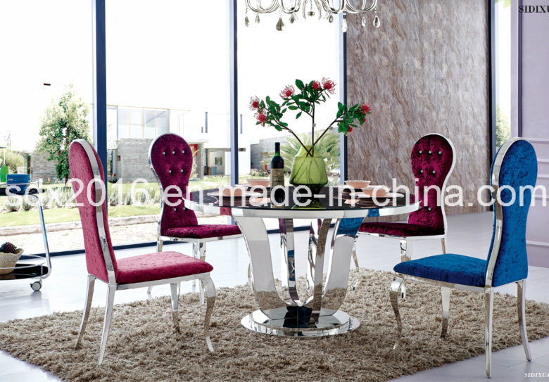 5 People Round Tempered Glass Table Home Furniture