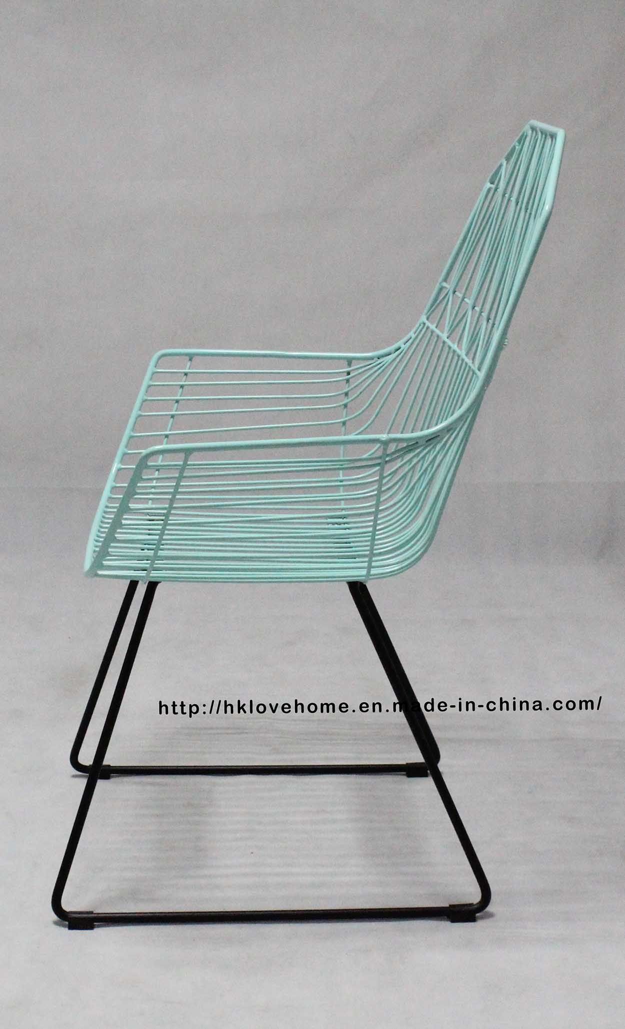 Replica Dining Restaurant Kd Furniture Metal Armchair Wire Chair
