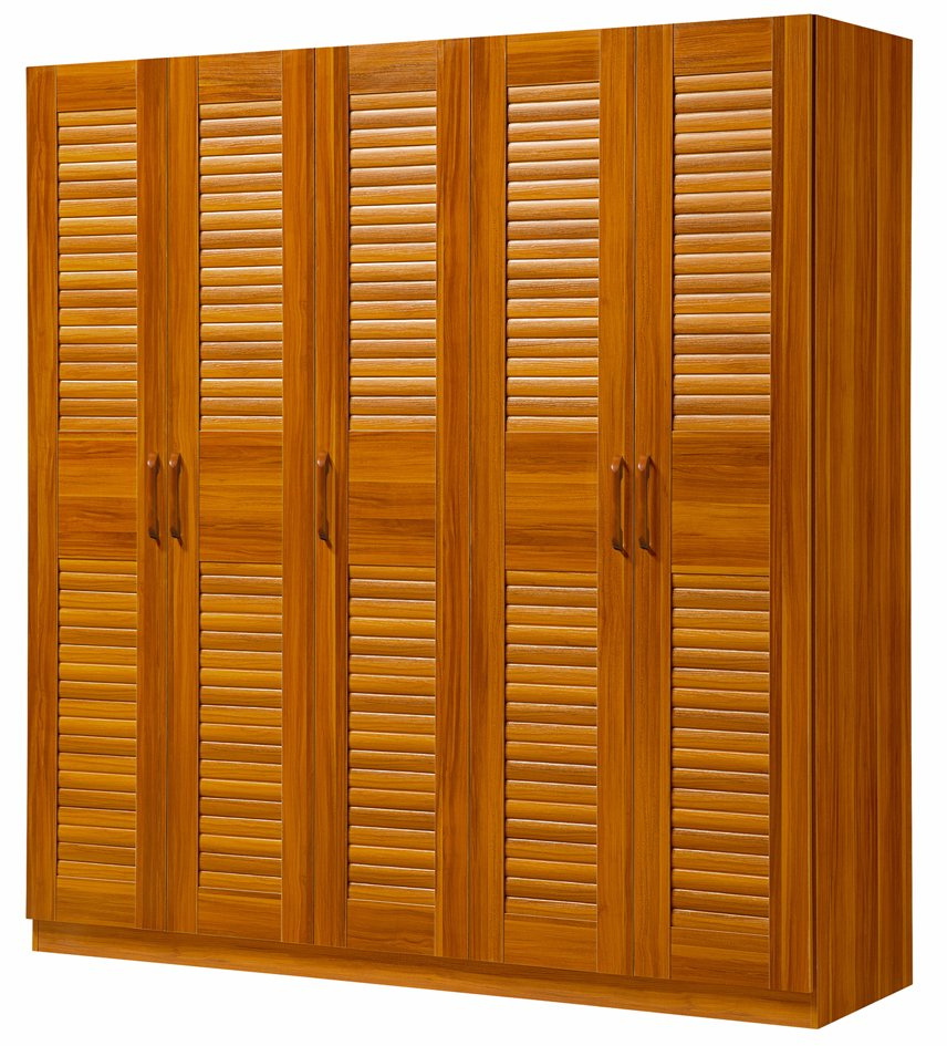 Solid Wood Wardrobe 5 Doors Wardrobe Bedroom Wardrobe