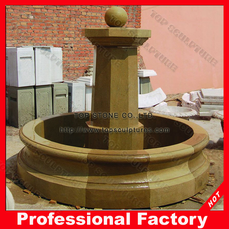 Yellow Marble Water Fountain for Garden Decoration