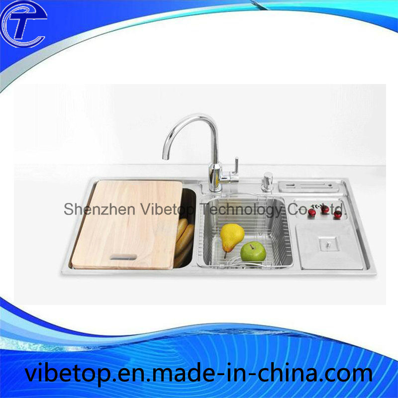 Unique Modern Stainless Steel Kitchen Sink with Drain Board