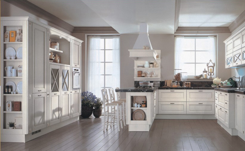 America Style Solid Wood Kitchen Cabinet for Villa (Br-SA02c)