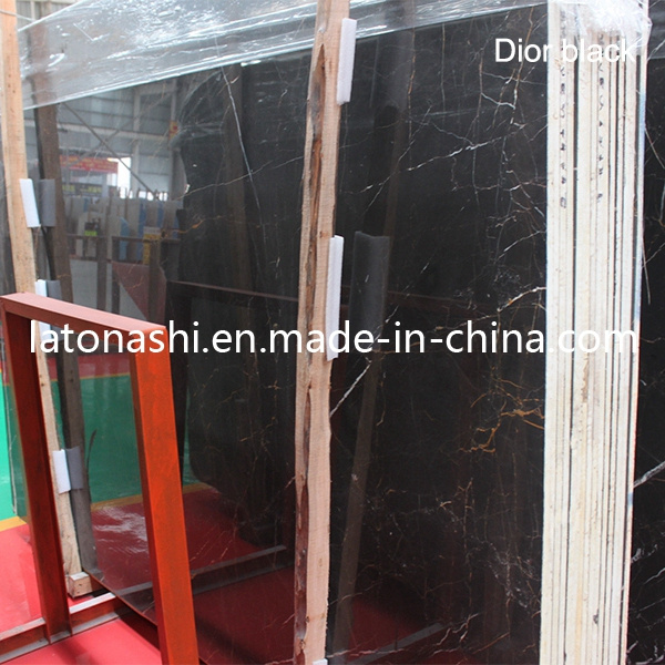 Natural Stone Black Marble for Vanity Top/Kitchen Top/Floor