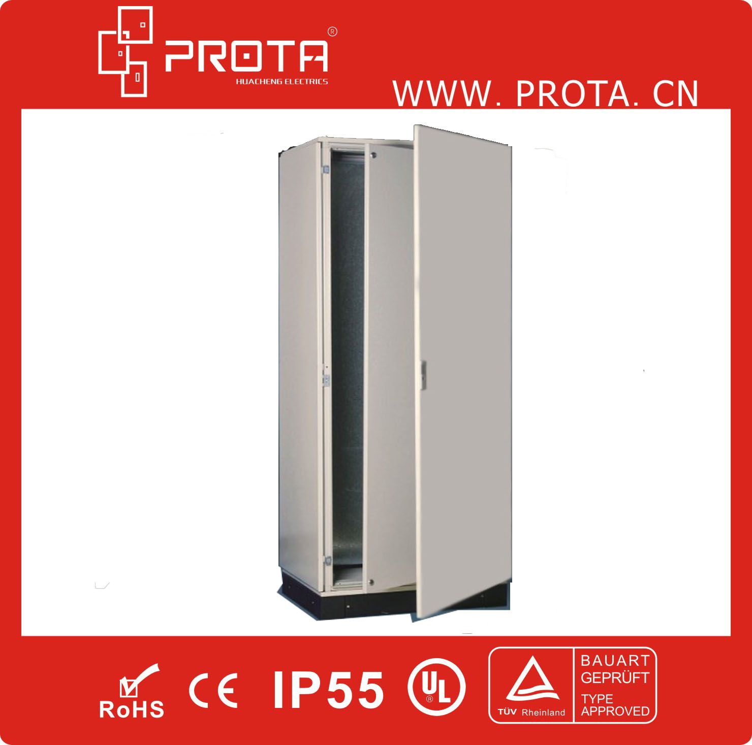 Pri9 Floor Standing Metal Electrical Cabinet W/T Inner Door
