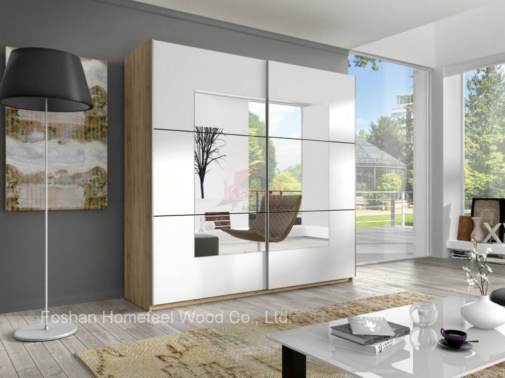 Simple and Elegant Wooden Sliding Wardrobe Closet (HF-EY08112)