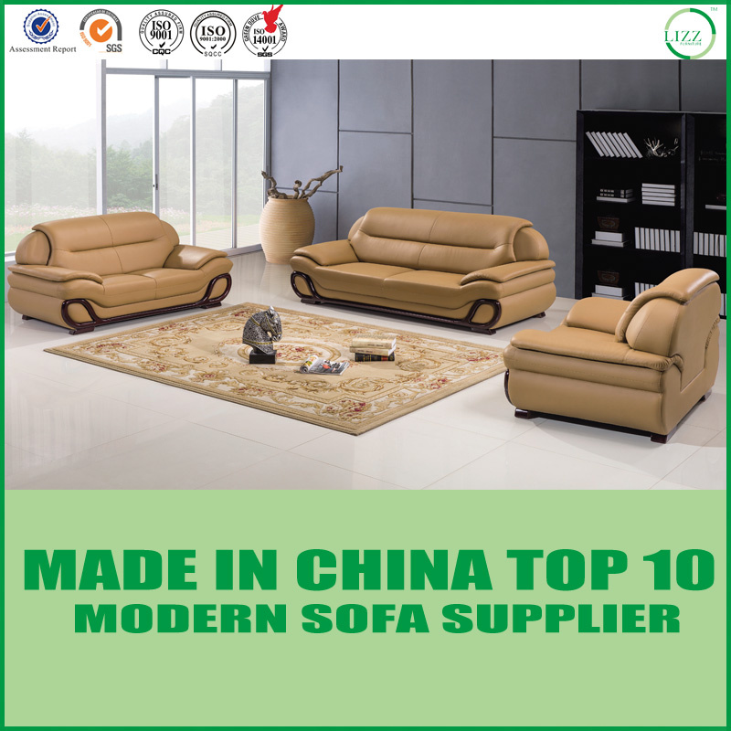 Modern High Level Office Real Leather Sectional Sofa