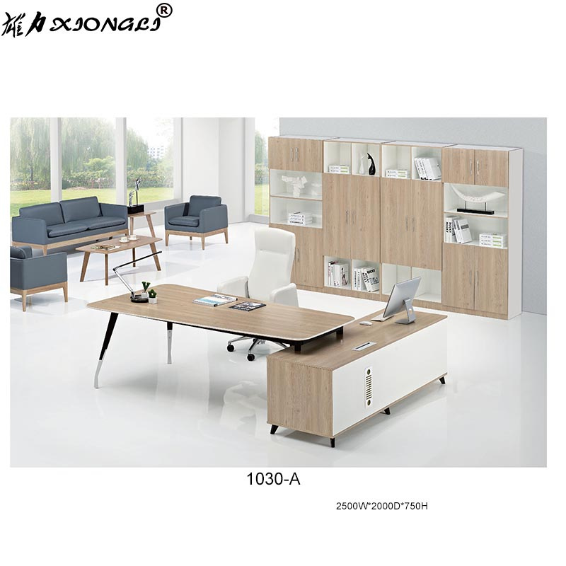 1030A Modern Office L-Shape Executive Wooden Melamine Desk