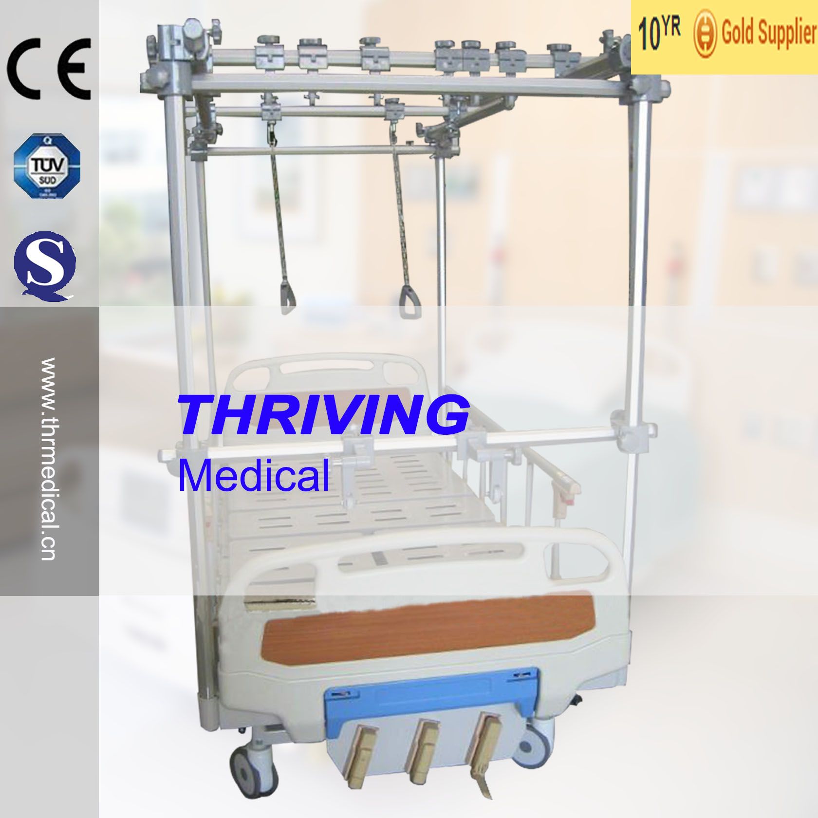 Thr-Tb321 High Quality Medical 3-Crank Orthopedics Traction Hospital Bed