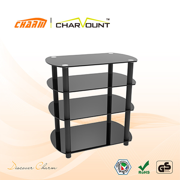 HiFi Glass LCD TV Table Stand (CT-FTVS-K214BS)