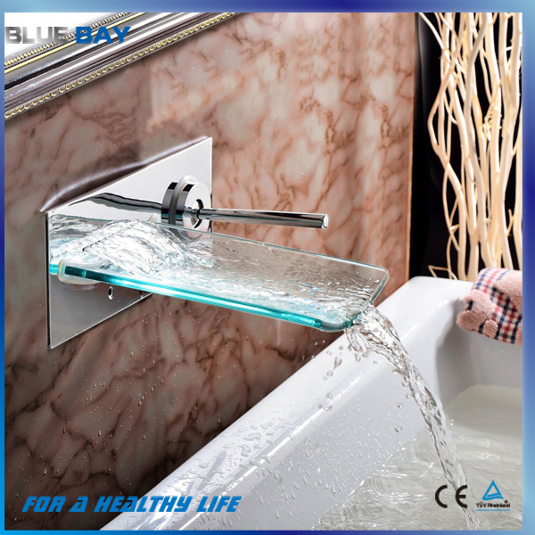 Hot Selling Chrome Glass Bathroom Waterfall Faucet