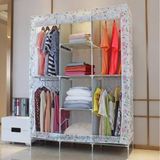 Modern Simple Wardrobe Household Fabric Folding Cloth Ward Storage Assembly King Size Reinforcement Combination Simple Wardrobe (FW-34A)