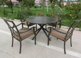 Patio Furniture Conversation Set Round Dining Table with Arm Chair