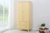 Two Doors Simple Style Wardrobe Made by Solid Wood (M-X1106)