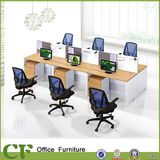 Project Model Factory Wooden 6 Seats Office Table Divider Linear Workstation