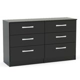 Modern Design MDF 6 Drawers High Glass Wood Chest Furniture