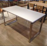 Modern Stainless Steel Rectangular Dining Table and Chair