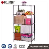 Black Coated 4 Tiers Bedroom Furniture DIY Metal Storage Wire Rack Shelf