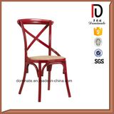 X Back Iron Garden Outdoor Red Metal Wedding Chair