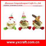 Christmas Decoration (ZY14Y430-1-2-3 15CM) Rattan Wood Christmas Basket