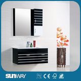 2017 Glossy Free Standing Solid Wood Bathroom Cabinet Sw-Wd0037ww