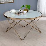 Factory Hot Selling Metal Cafe Tea Table Glass Coffee Tables