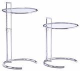 Glass Chrome Eileen Adjustable Table End Table Coffee Table