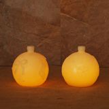 Glitter Battery Operated LED Candle for Christmas Decoration, Round, 2 Pack