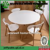 5PC Modern Wood Round Dining Table with Chair