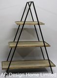 3 Tier Antique Vintage Decorative Wood/Metal Triangle Shelf