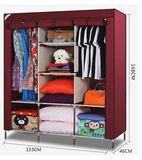 Modern Simple Wardrobe Household Fabric Folding Cloth Ward Storage Assembly King Size Reinforcement Combination Simple Wardrobe (FW-59A)