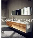 Wall Hung Acrylic Solid Surface Bathroom Vanity with Mirror