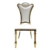 White Leather Wedding Chair Dining Chair for Banquet Hall