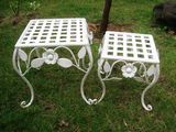 Light Weight Folading Wrought Irons Antique Vintage Decorative (S/2) Outdoor Flower Pot Stand