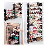 10-Layer Metal Shoe Rack with Cover (FH-SR00210)