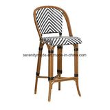 Hampton Style Paris Rattan High Back Cafe Bar Stools