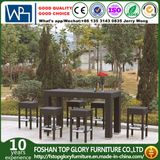 Outdoor PE Rattan Garden Modern Patio Dining Bar Table Set (TG-JW67)