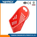 2017 New Style Most Popular Supermarket Plastic Basket with 4 Wheels