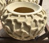 Outdoor Flower Pot Sandstone Polyresin Sculpture Statue