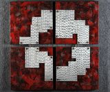Abstract Rock Red Heavy Metal Texture Aluminum Wall Craft