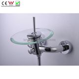 Round Glass Spout Waterfall Wall Mounted Bath Tap Faucet (QH0811W)